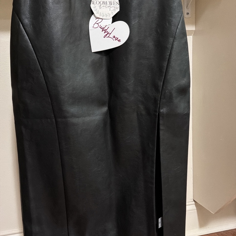 Buddy Love Black Leather Skirt